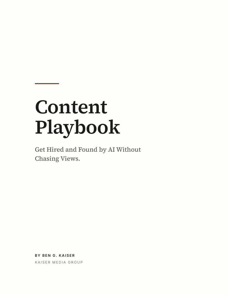 Cover of the Content Playbook by Ben G. Kaiser